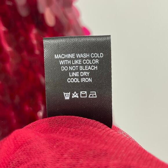 NBD | Ruby Red Sequin Paillettes Maxi Slip Dress S - Picture 16 of 16